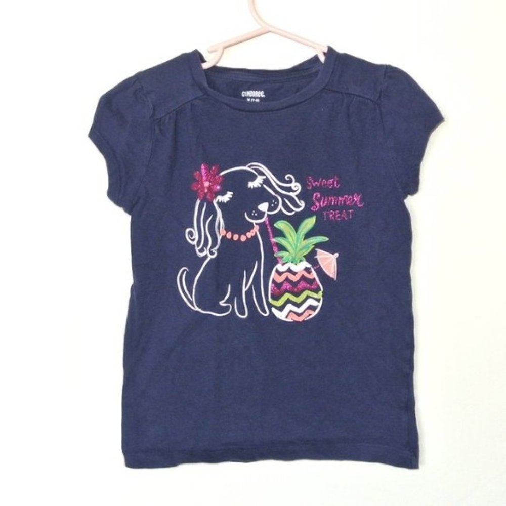 Gymboree Glitter Dog Tee Navy Sweet Summer Treat 7